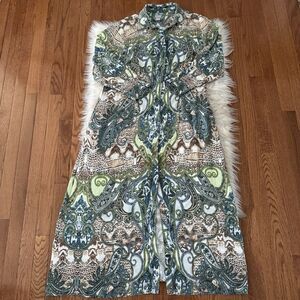 Chicos Paisley Printed Maxi Dress Women’s US Size 10 Modal Hidden Button Pockets